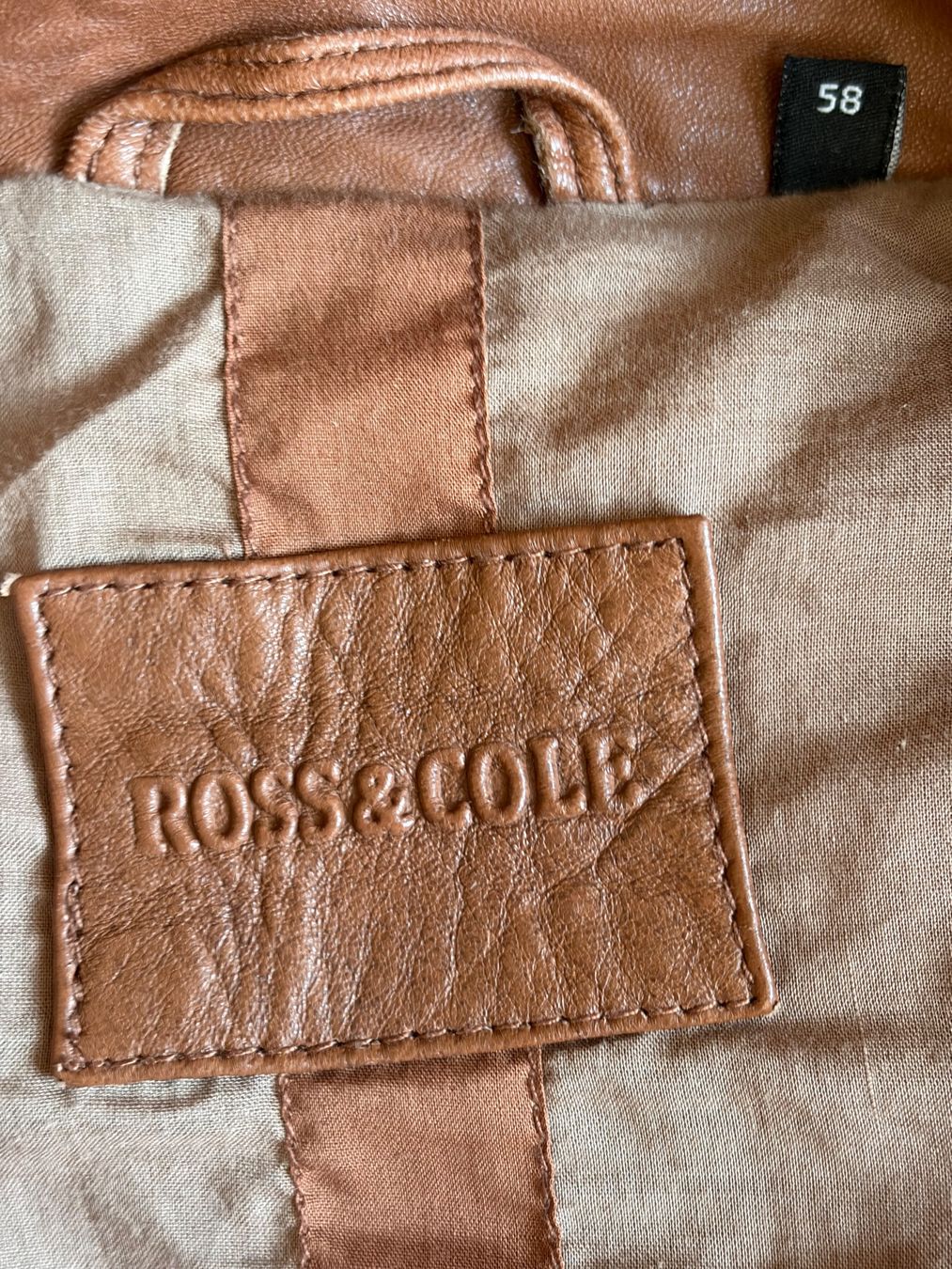 Giacche: ROSS & COLL  Leder Oversize Jacke Größe 58 Farbe: Cognac – Usato da Interlaken venduto da Bona55 7