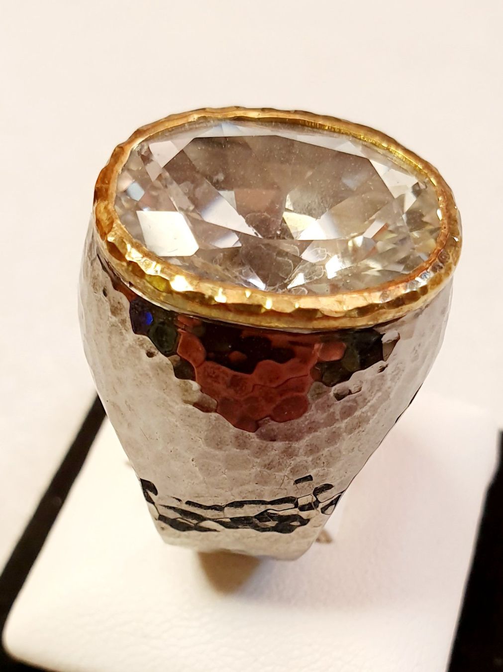 Anelli: Ring Silber mit grossem weissen Topas Stein neu – Nuovo (secondo la descrizione) da Zürich venduto da Bieter04 1