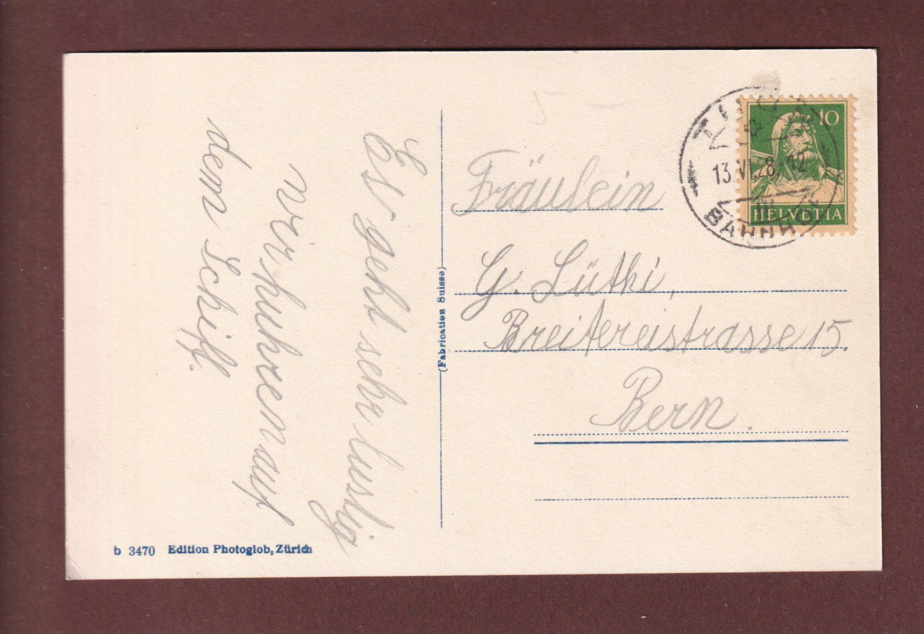 Ansichtskarten: THUN - Teil mit Schloss - 1928 – Gebraucht aus Pully von nicecards 1