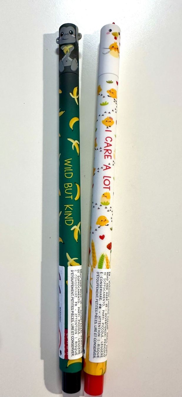 Legami Penna & Evidenziatori: NEW!!! 2x stylos effaçables Gorille & Poule – Nuovo e nell'imballaggio originale da Bernex venduto da euma1976 1
