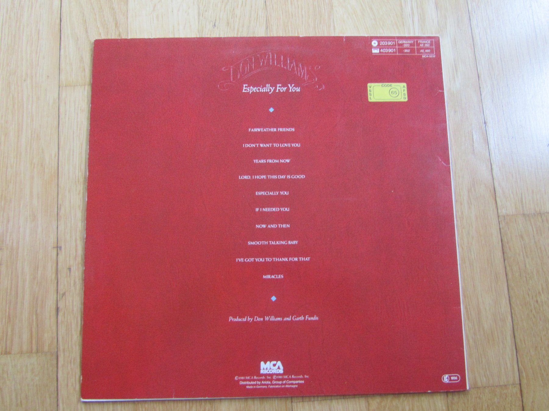 Schallplatten: Don Williams Schallplatte "Especially For You" Topzustand – Gebraucht aus Seengen von mikelele 3