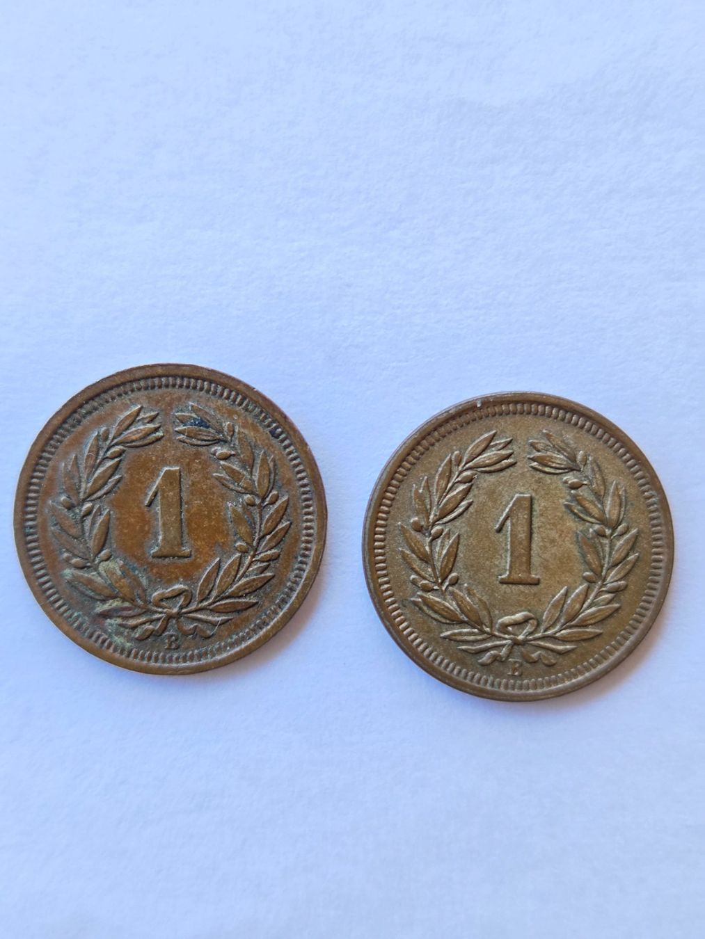 Alle Münzen: Münze 1 Rappen 1934 1937 – Gebraucht aus Rheinfelden von Badelus 1
