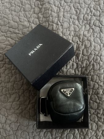 PRADA Mini Pouch Leder Schwarz
