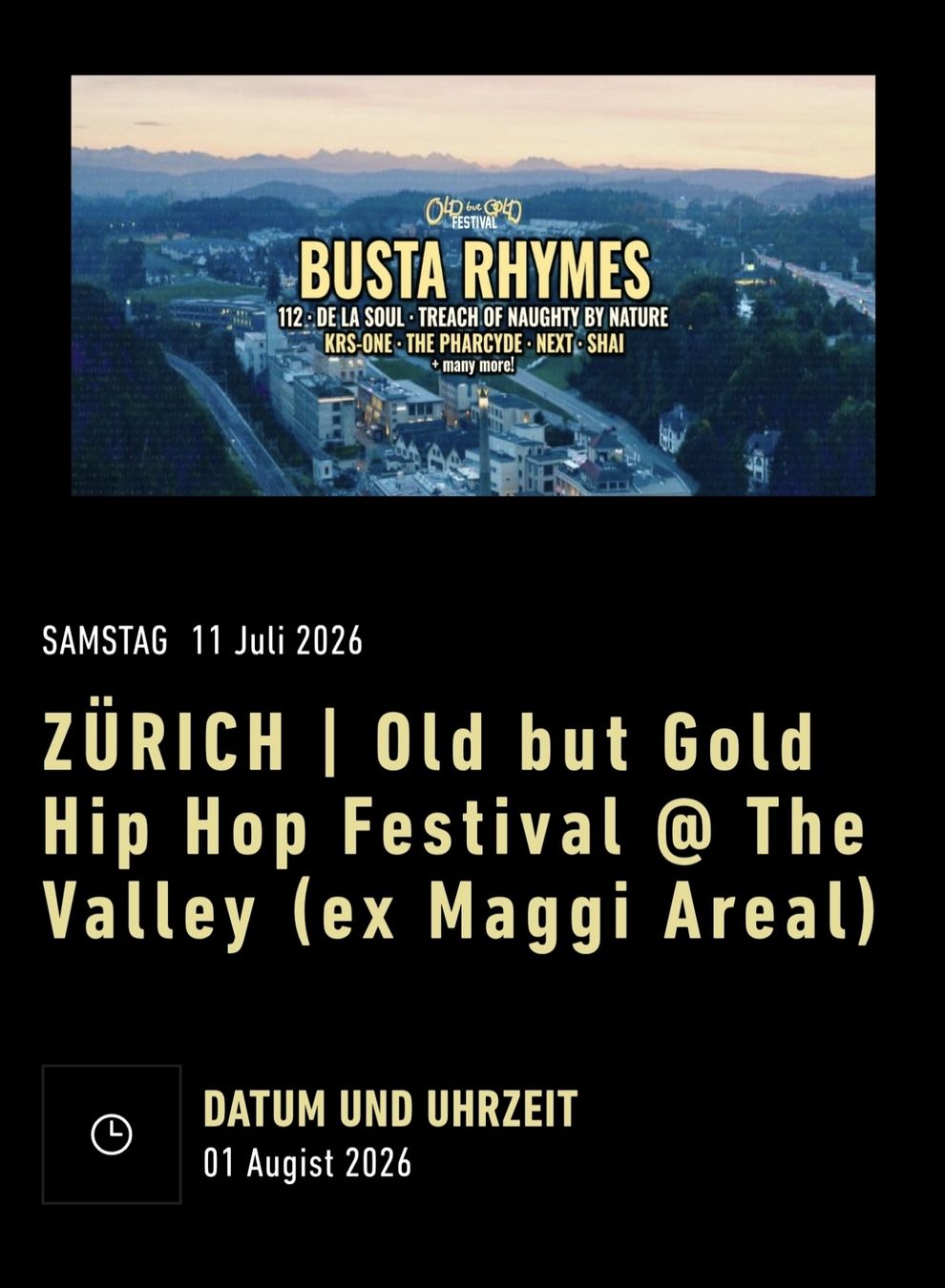Biglietti: letztes VIP OLD BUT GOLD TICKET – Nuovo e nell'imballaggio originale da Schlieren venduto da Nemofisch