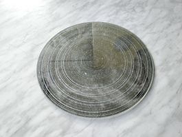 GLASPLATTE RUND SILBERN