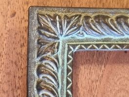 Gusseisen Bilderrahmen 20 cm Jugendstil Stil blau