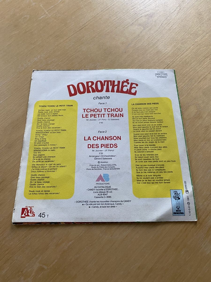 Dischi in vinile: Dorothée - Tchou Tchou Le Petit Train - Vinyle 45 Tours Rare – Usato da Biel/Bienne venduto da mymou12 1