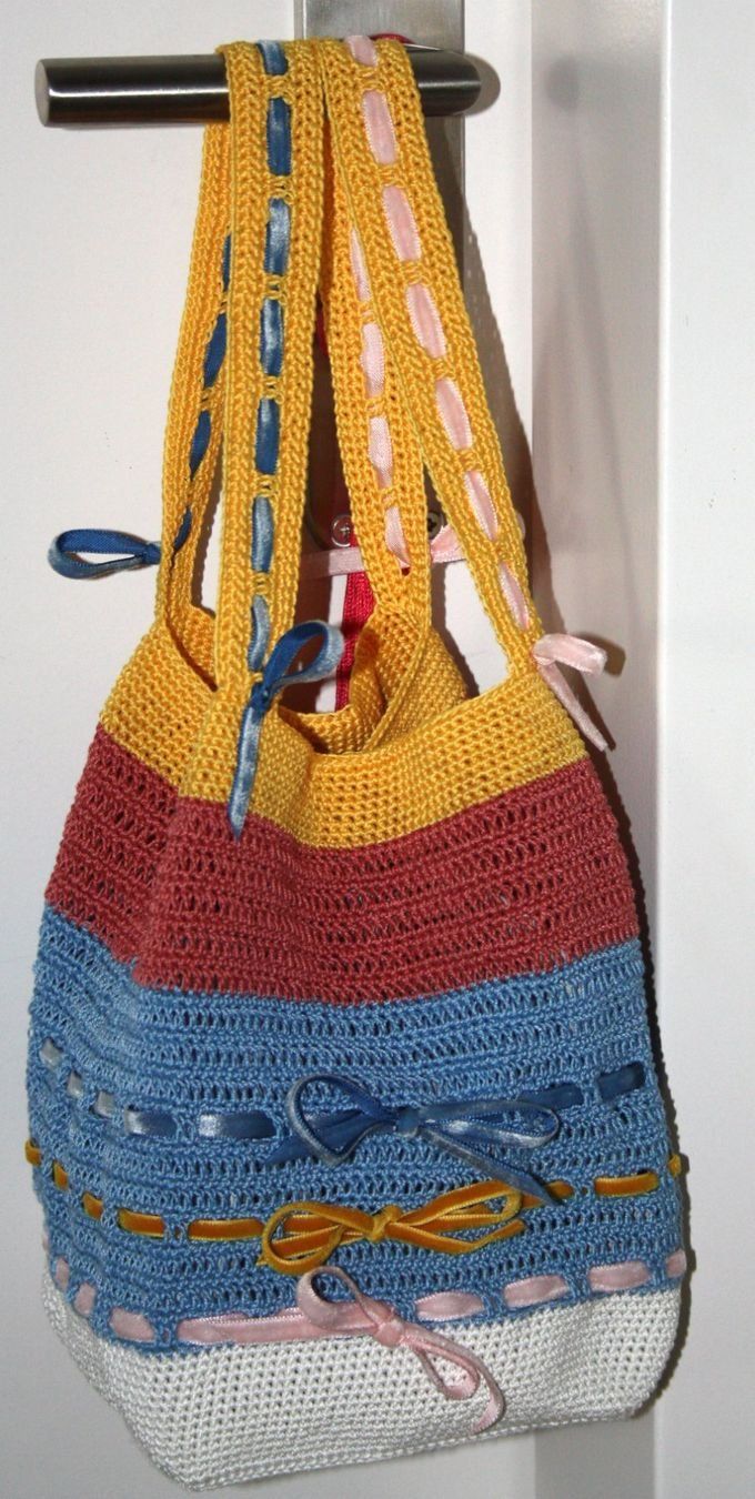 Taschen: Handtasche Beuteltasche bunt mit Samtband NEU – Neu (gemäss Beschreibung) aus Flüelen von Diversicum-HandMade