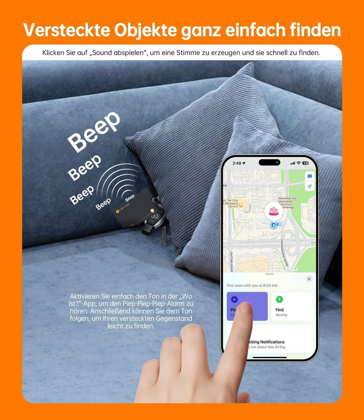 GPS & Strumenti di misurazione: Wallet Tracker Karte 2er Set Find My iOS Bluetooth – Nuovo e nell'imballaggio originale da Suhr venduto da SchnapperCH 3