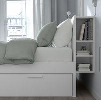 IKEA BRIMNES Bett 160 × 200 cm inkl. Kopfteil – Weiss