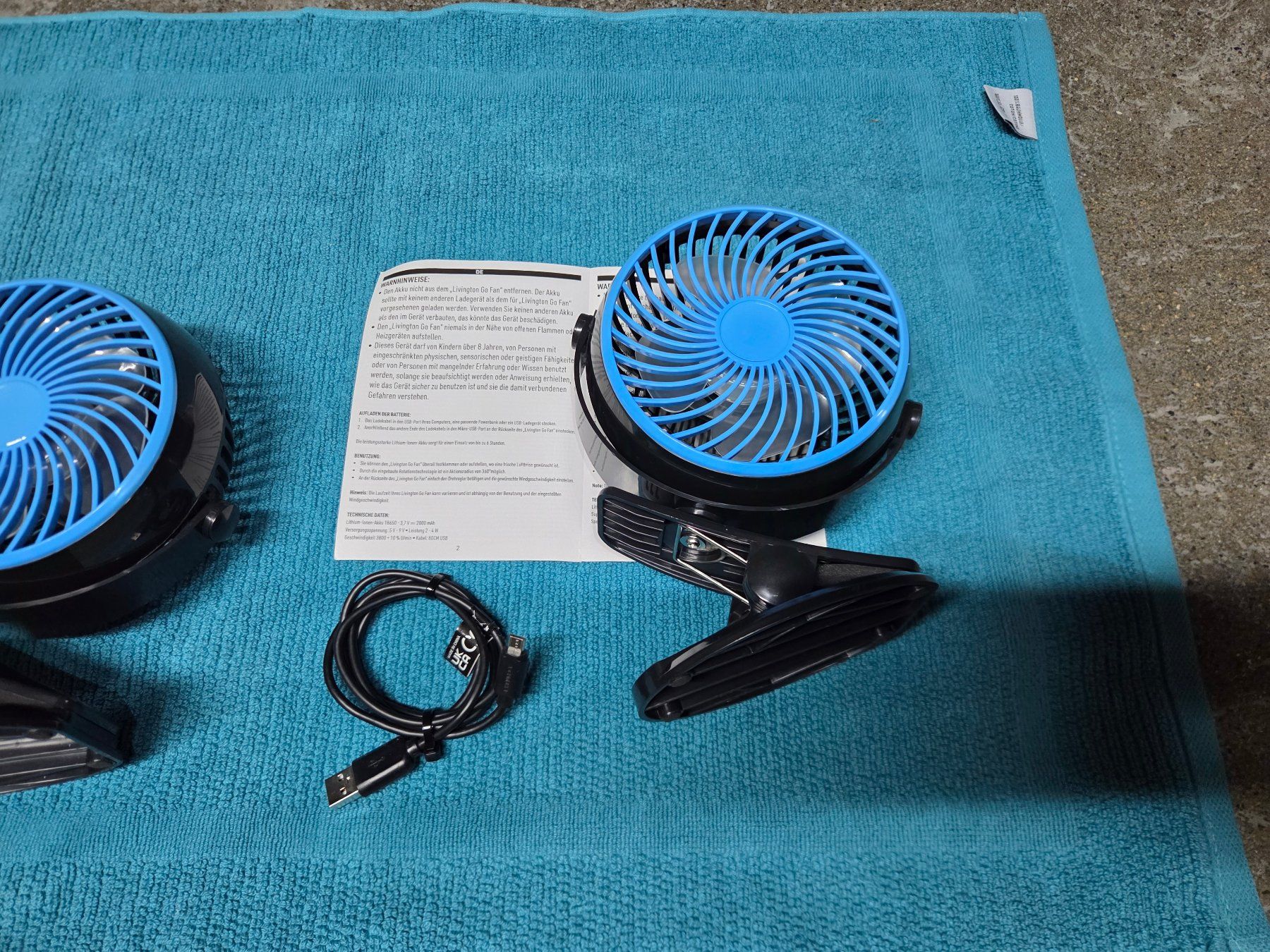 Livington Ventilatori: Lot de 2 ventilateurs de table avec batterie intégrée – Usato da Onex venduto da Fifane 2