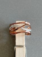 XXL Rosé Gold verg. Ring Phantasie Kristalle Rg57