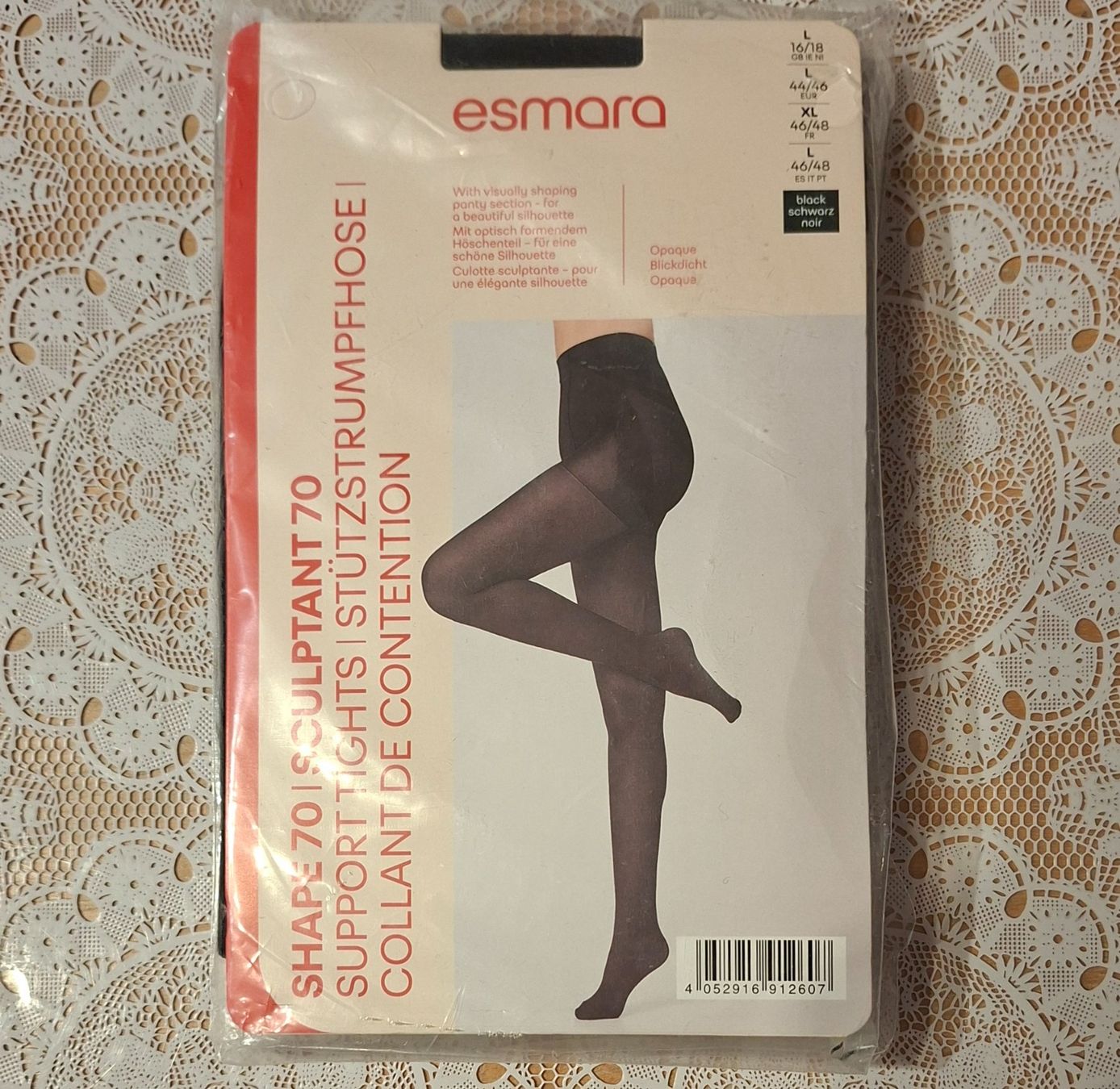 Calze & Collant: Esmara Shape 70 Stütz Strumpfhose 70den Gr.L Schwarz – Nuovo e nell'imballaggio originale da Amriswil venduto da Celini3