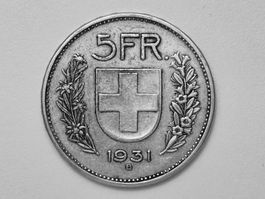 1x 5 Fr. - 1931 B - Silber/Argent 0.835