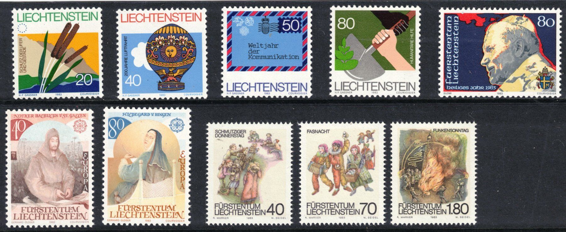 Tutti i francobolli: 1983  Serie  LI  Einzelmarken    postfrisch – Nuovo (secondo la descrizione) da Mellingen venduto da Ginger