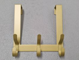 Türhaken Kleiderhaken Metall gold 5 Haken neu