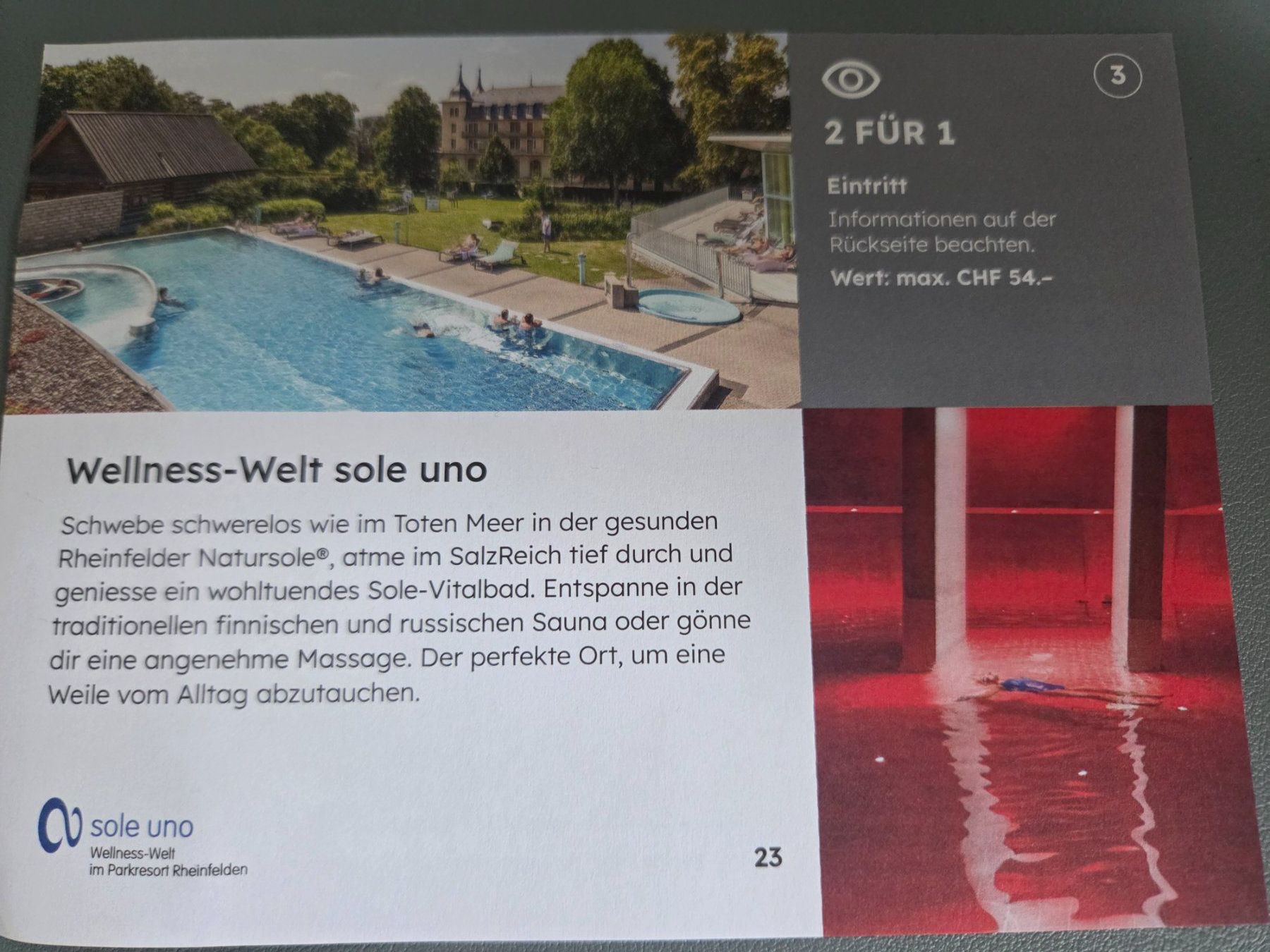 Gutscheine: Sole Uno 2für1 – Neu und originalverpackt aus Oberlunkhofen von Nunziogogo