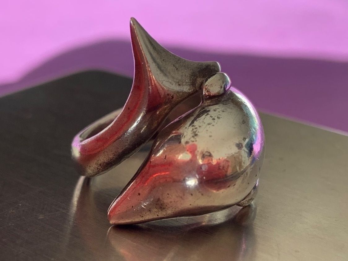 Ringe: Silberring DELPHIN umschlungen (55) – Gebraucht aus Dittingen von Bellevista