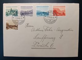LIECHTENSTEIN BRIEF VON VADUZ NACH ZÜRICH 1945