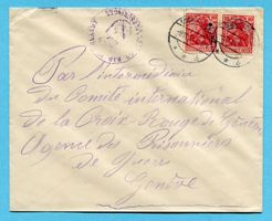 Brief Donaueschingen nach Genève 1914 - Kriegsgefangenenpost