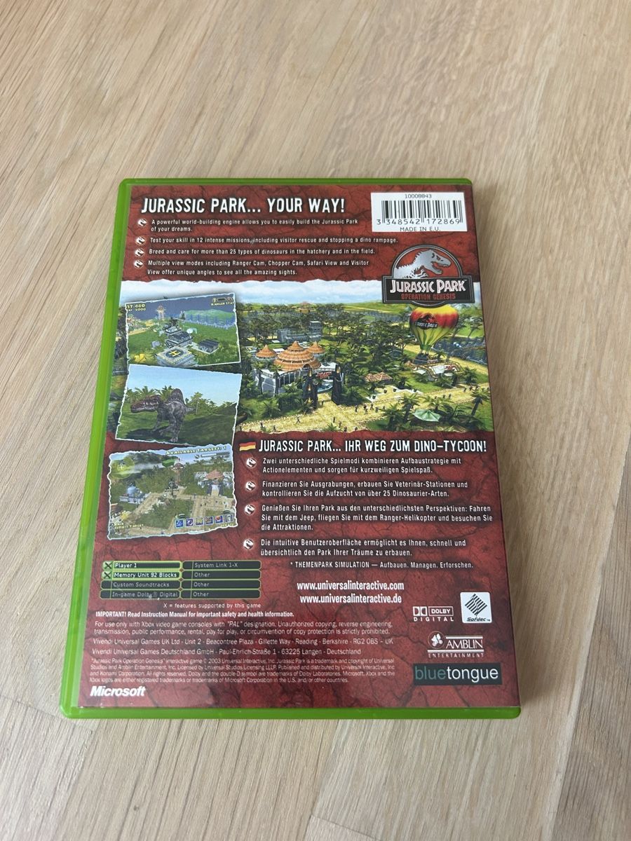 Microsoft Giochi: Xbox Jurassic Park Operation Genesis Spiel gebraucht – Usato da Zürich venduto da JasminNebl 2