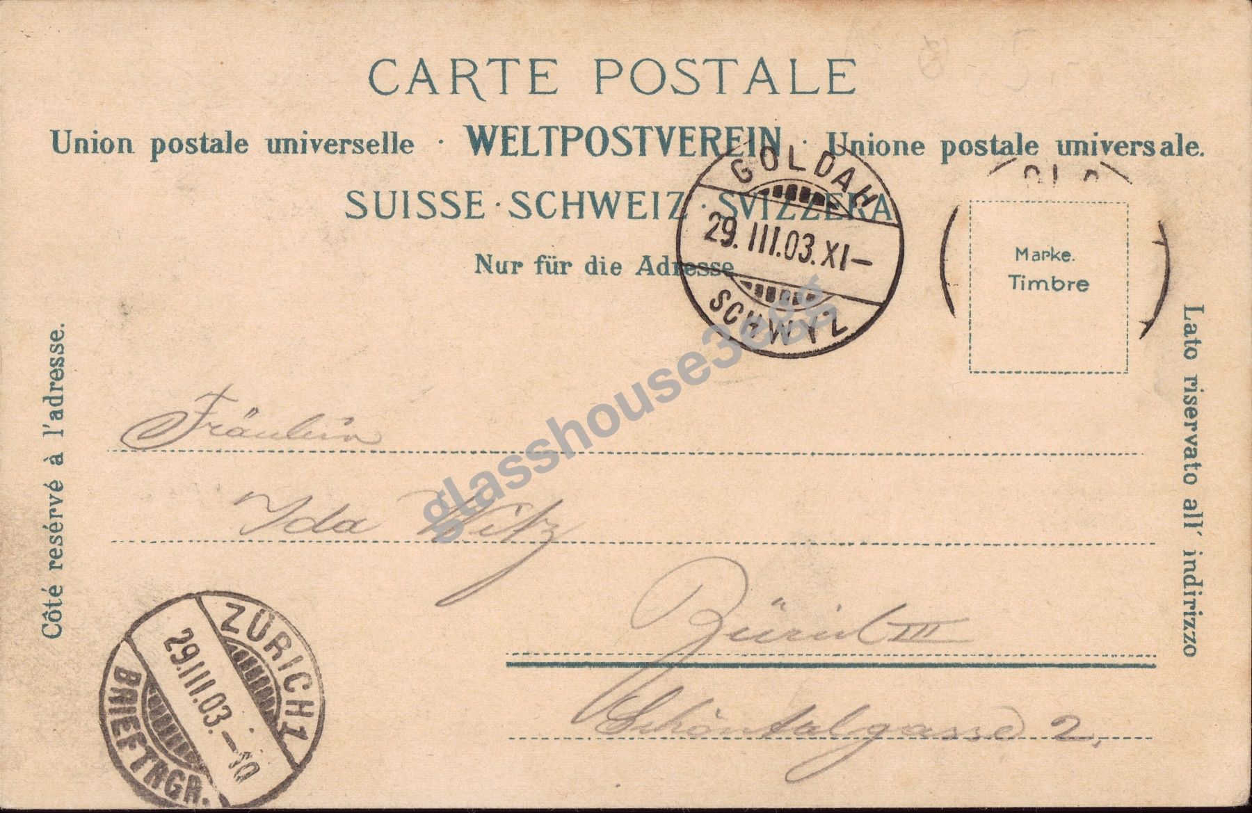 Cartoline postali: AK 1903 Goldau und der Rigi. – Usato da Eggersriet venduto da glasshouse3egg 1