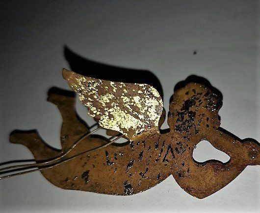Figuren: Christbaumanhänger Engel mit Oboe Metall – Neu (gemäss Beschreibung) aus Lutzenberg von Truhe 1