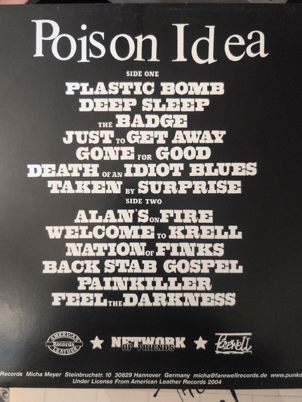 Dischi in vinile: Poison Idea Feel the Darkness – Usato da Wynau venduto da rem_5tpw 1