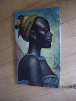 Ölgemälde Portrait Afrikanerin von Matadi im Kongo Leinwand
