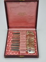 12 Jezler Moccalöffeli 800 Silber in Box, 119 gr.