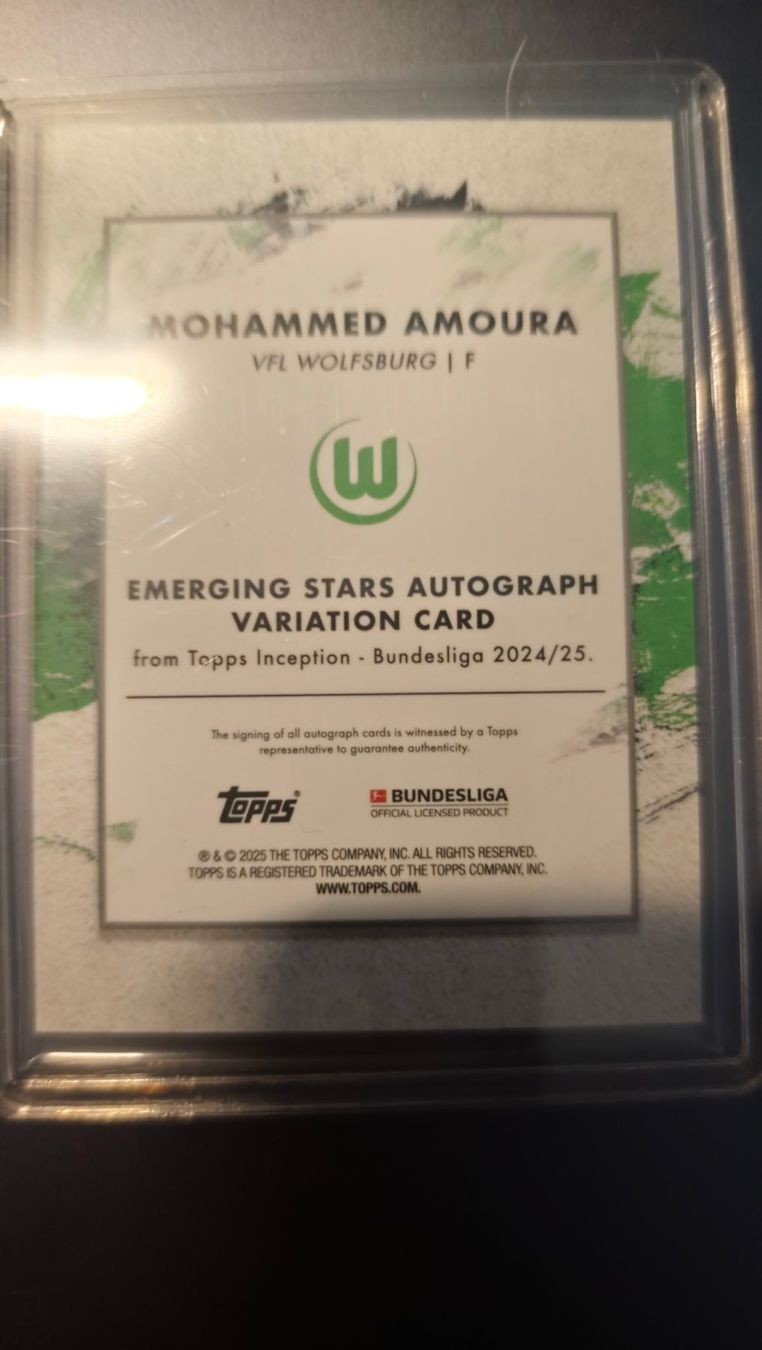 Topps Carte collezionabili: Topps Inception 24/25 Mohammed Amoura /49 mit Autogramm – Usato da St. Gallen venduto da RudyundFloydCards 1
