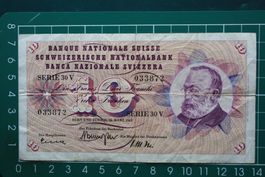 gottfried keller banknote 10 franken 1963