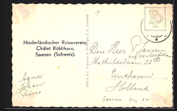 Ansichtskarten: AK Saanen, Chalet Rüblihorn – Gebraucht aus Berlin von bartko-reher 1