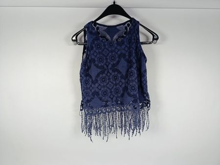 Top bleu design floral
