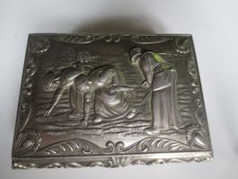 Antike Schmuckschatulle, versilbert, Rarität