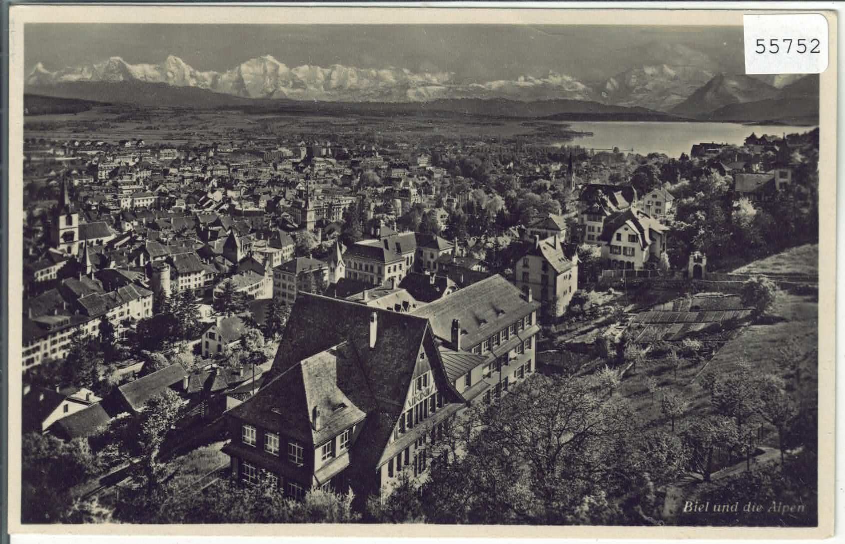 Ansichtskarten: Bienne - Biel und die Alpen – Gebraucht aus Ettingen von Kartenplanet