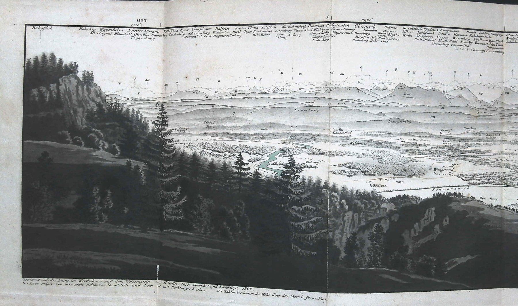 Cartes géographiques & atlas: Weissenstein Panorama von Keller 1817 – D'occasion à Rafz par Helvet32 4