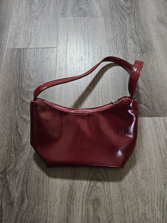 Rote Lackleder Handtasche Umhängetasche 