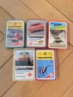 5 Vintage Technik Auto Eisenbahn Quartettspiele