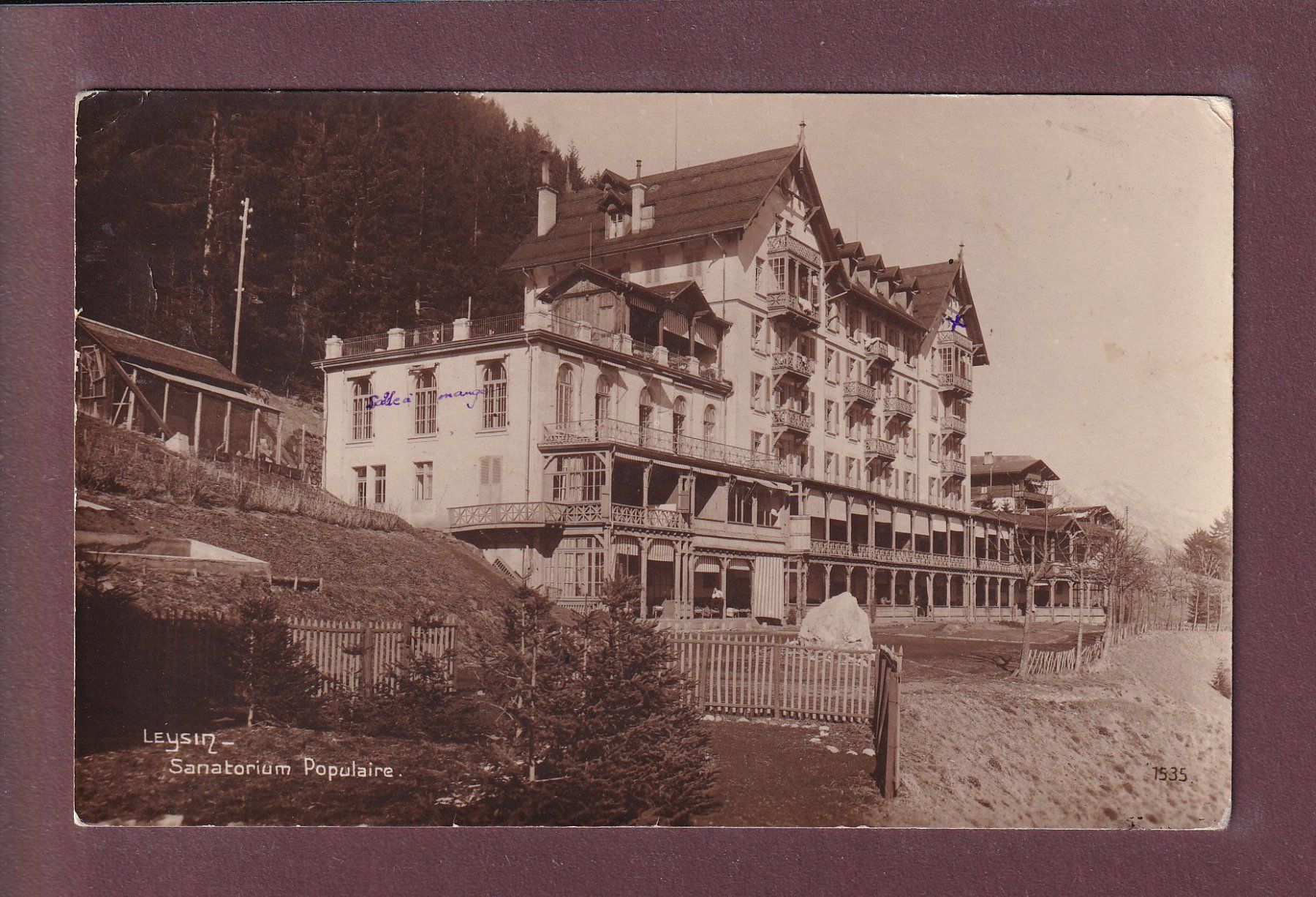 Cartoline postali: LEYSIN - Sanatorium Populaire - 1923 // pli d'angle // – Usato da Pully venduto da nicecards