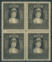 FL - 1947 - Trauermarke - Viererblock - postfrisch **