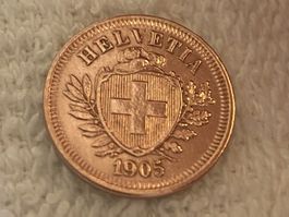1 centime/rappen 1905