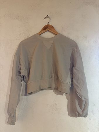 Sweatshirt court beige taille S état neuf