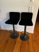 Barhocker schwarz Samt verstellbar 2 Stck. guter Zustand