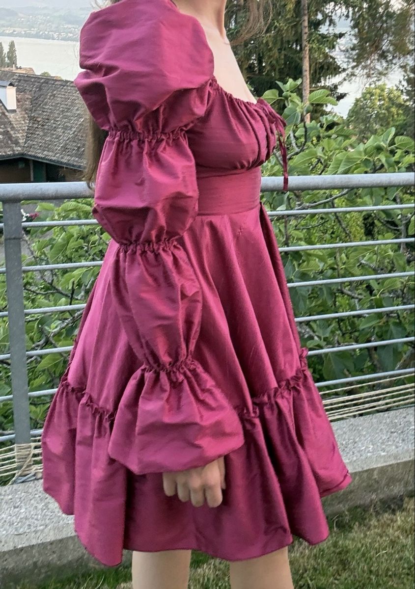 Vestiti: Kleid 100% Dupionseide hangeschneidert – Usato da Herrliberg venduto da ramonabattiston 3
