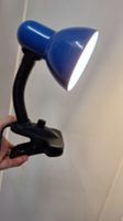 Klemmlampe neigbar ,blau Metall  mit Kunststoffummantelung