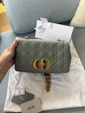 Dior Caro Medium Grey Bag