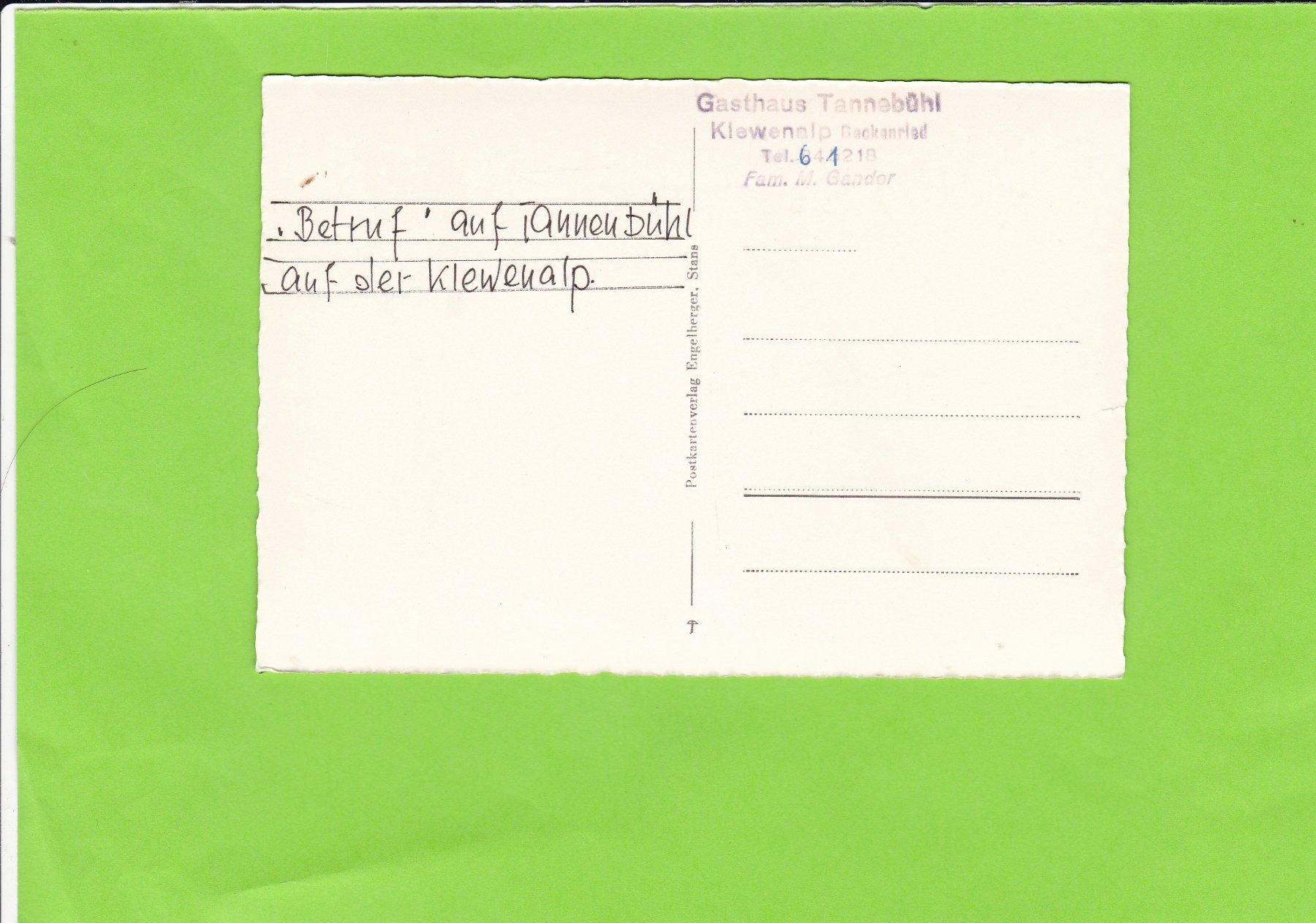 Cartoline postali: Betruf auf Tannenbühl – Usato da St. Peterzell venduto da neckertal 1