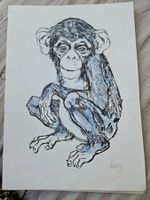 Original unterzeichnete Lithografie Fritz Hug