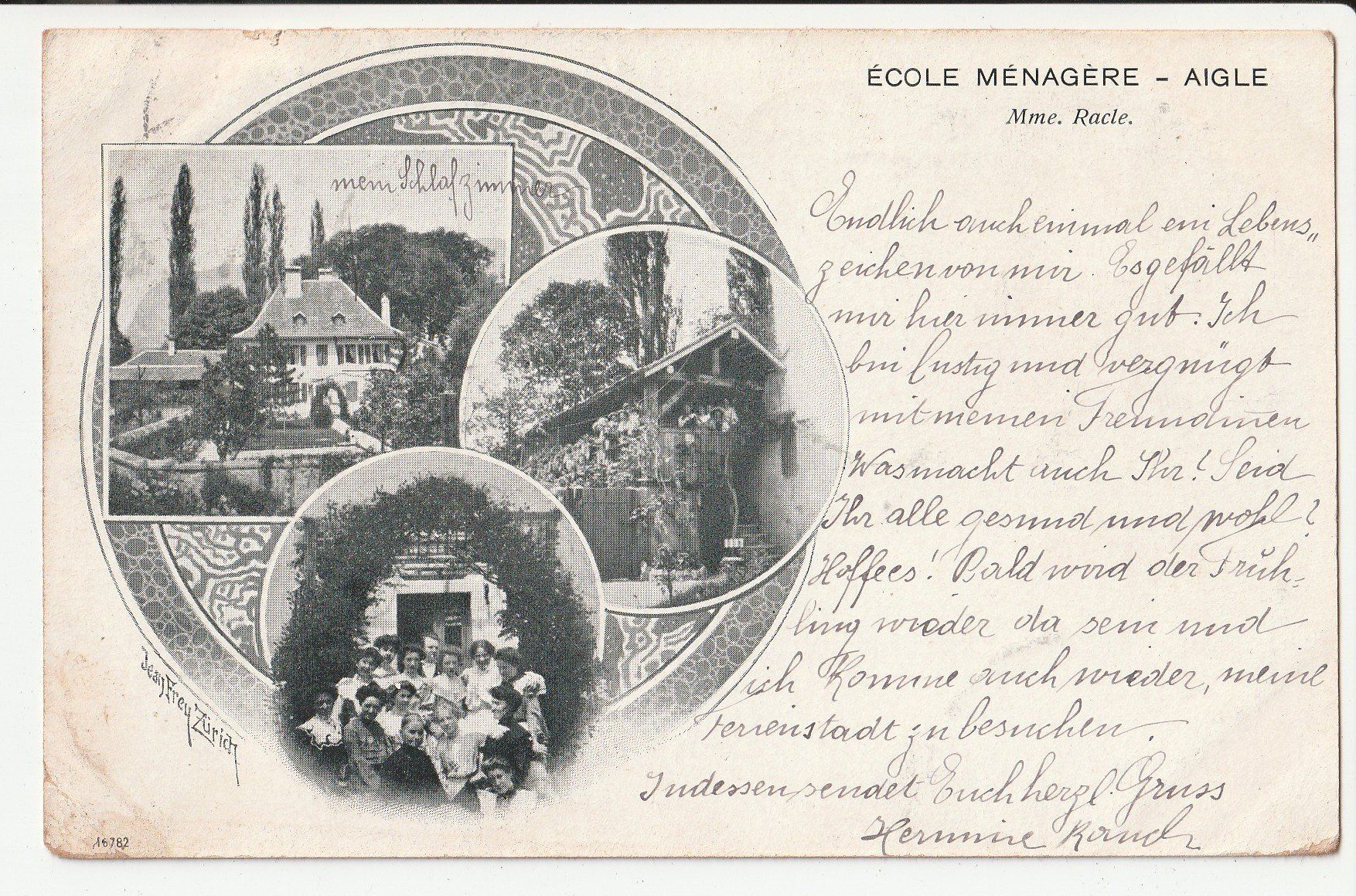 Ansichtskarten: Ecole Menagere Aigle um 1900 – Gebraucht aus Rheineck von rhynegg